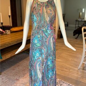 Tommy Hilfiger Blue and Purple Sheath Maxi Dress